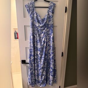 Abercrombie & Fitch Blue and White Floral Maxi Dress